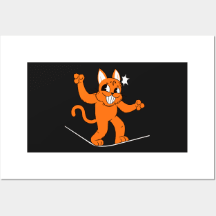 Cat Slacklining Posters and Art